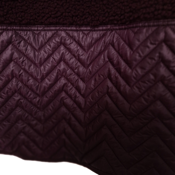 ATHLETA Burgundy Thick Athleisure Sherpa Pullover Snap Streetwear Jacket Size M - Picture 11 of 13